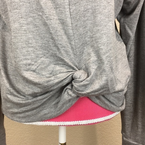 Cloth and Stone Knotted Hooded Sweatshirt Gray M - Picture 2 of 8